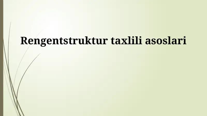 Rentgen nurlari diffraktsiyasi tahlili