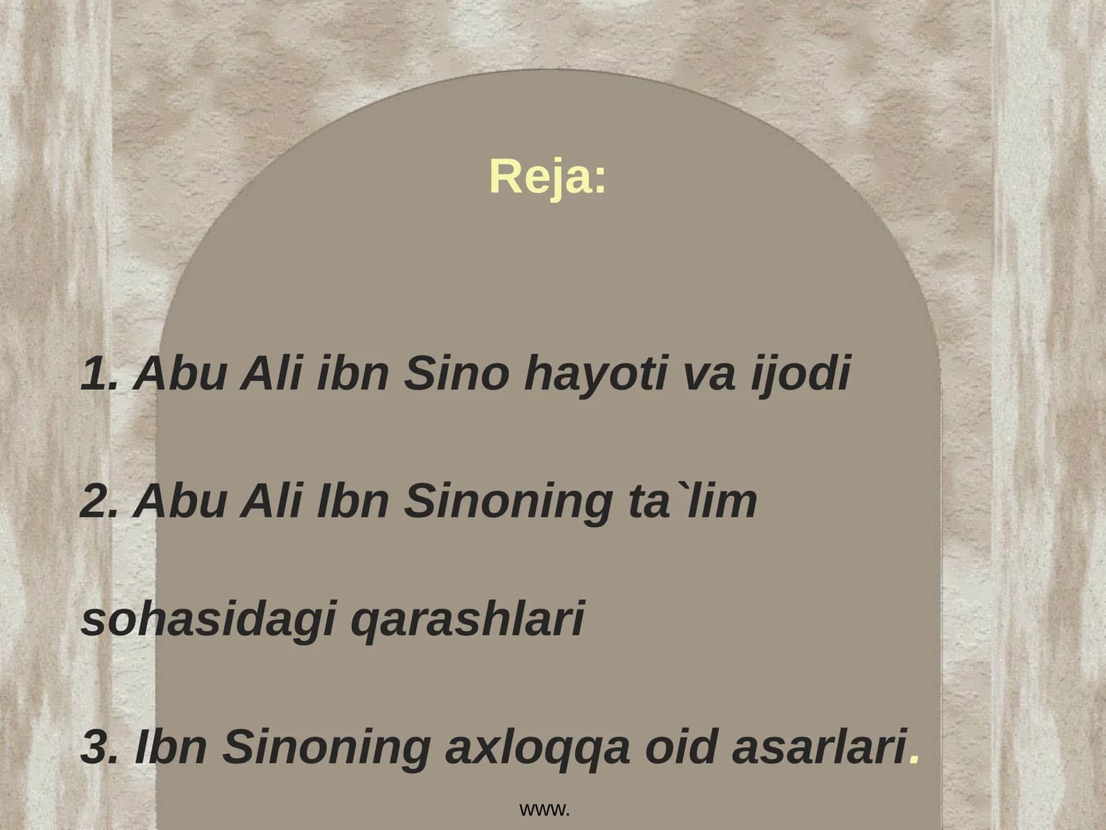 Abu Ali ibn Sino hayoti va ijodi