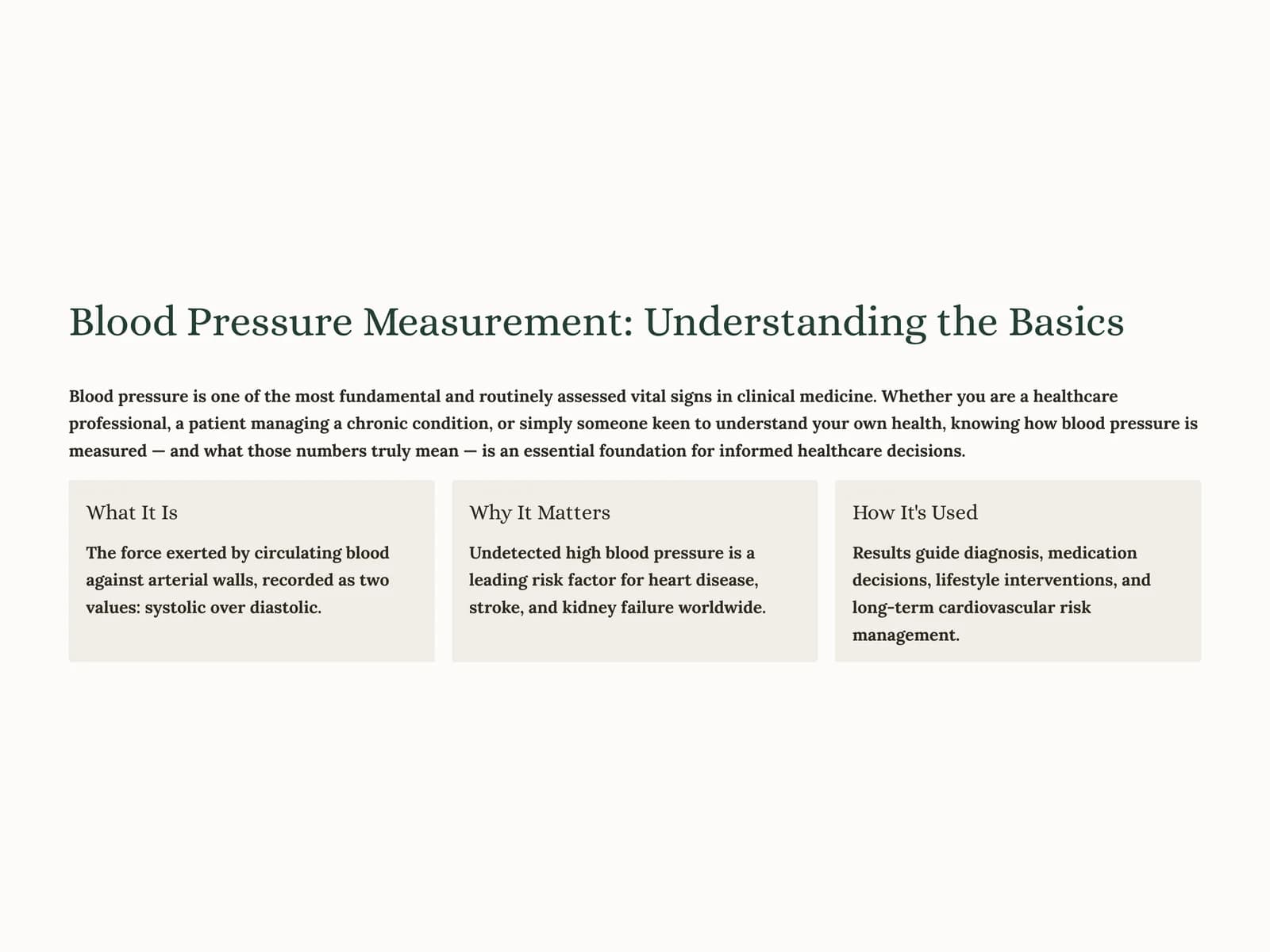 Blood Pressure Measurement: Understanding the Basics