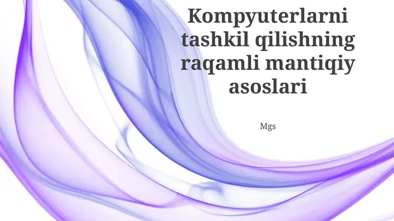 Raqamli mantiqiy asoslari
