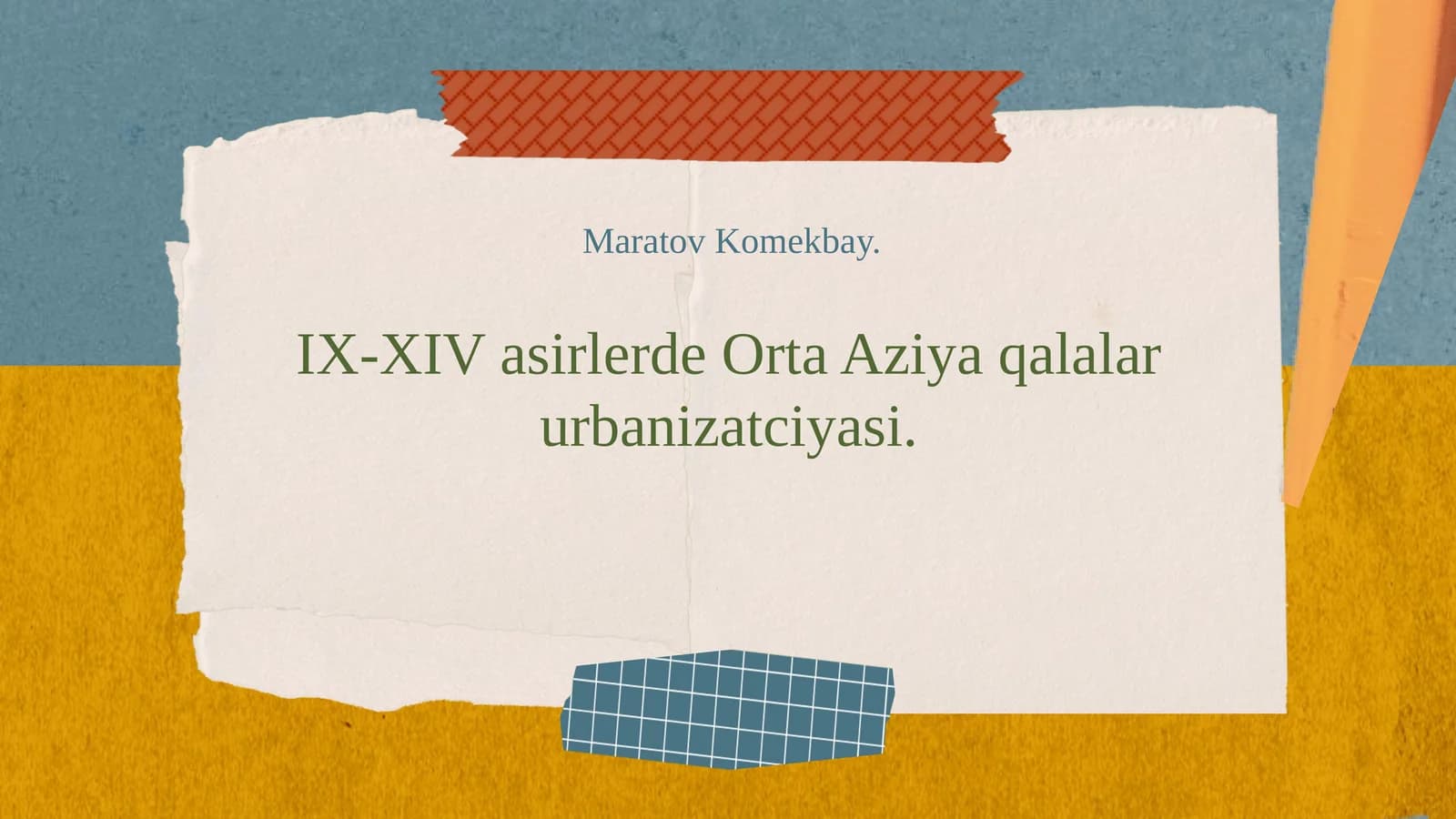 IX-XIV asirlerde Orta Aziya qalalar urbanizatciyasi
