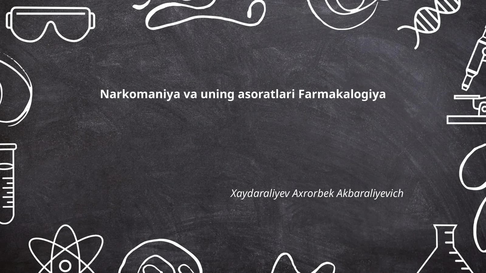 Narkomaniya va uning asoratlari Farmakalogiya
