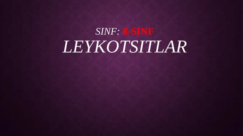Leykotsitlar