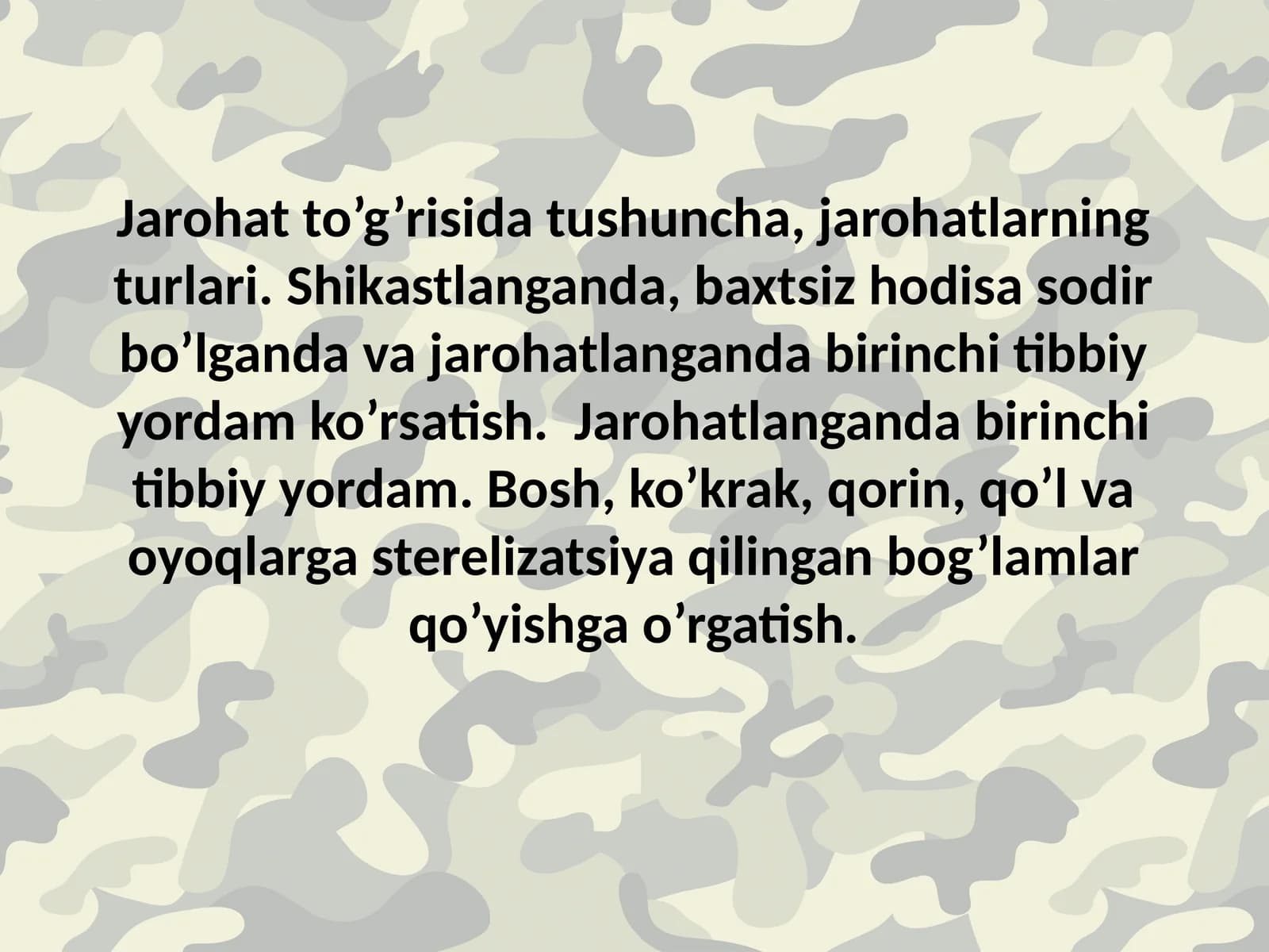 Jarohatto’g’risidatushunlar shifokori birinchilik bilan bog’lanish jarohatlari