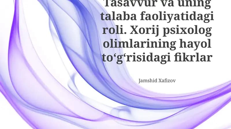 Tasavvur va uning talaba faoliyatidagi roli