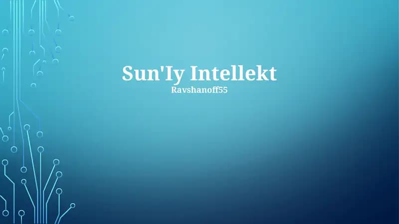 Sun'Iy Intellekt