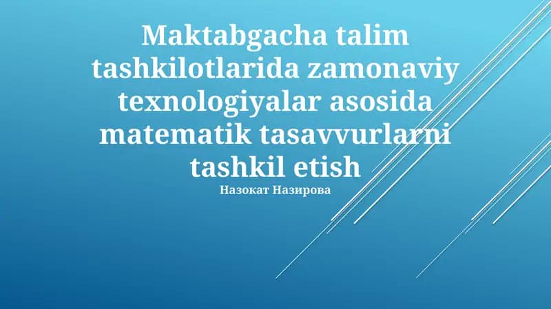 Matematikani Kundalik Faoliyatga Integratsiya qilish