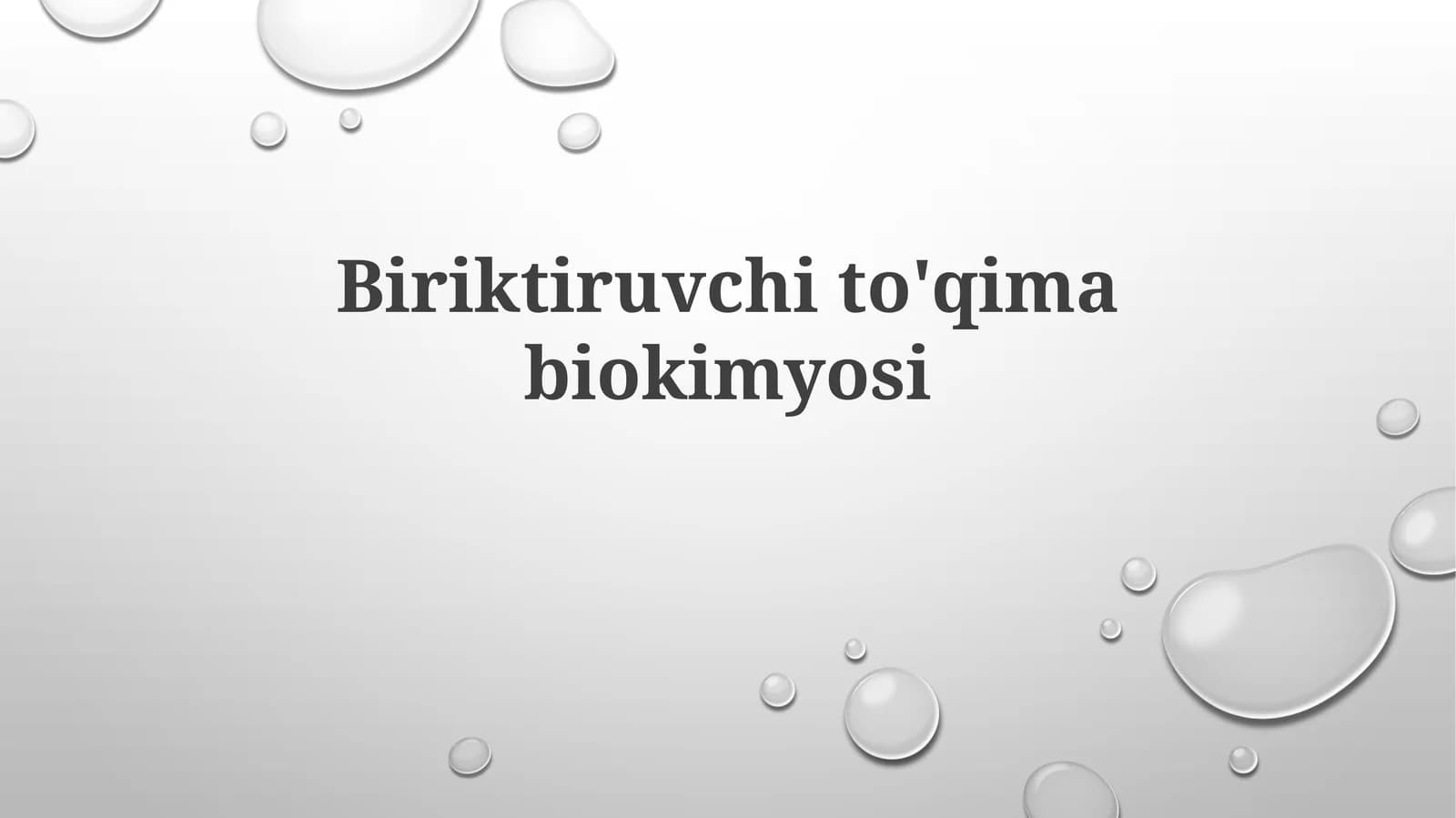 Biriktiruvchi to'qima biokimyosi
