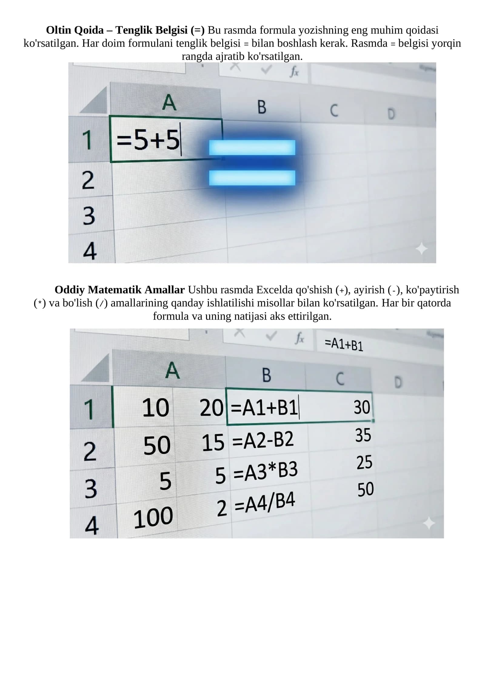 Oddiy Matematik Amallar