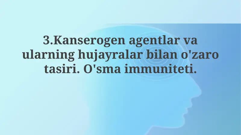 Karsinogen agentlar va hujayralar bilan o'zaro ta'siri