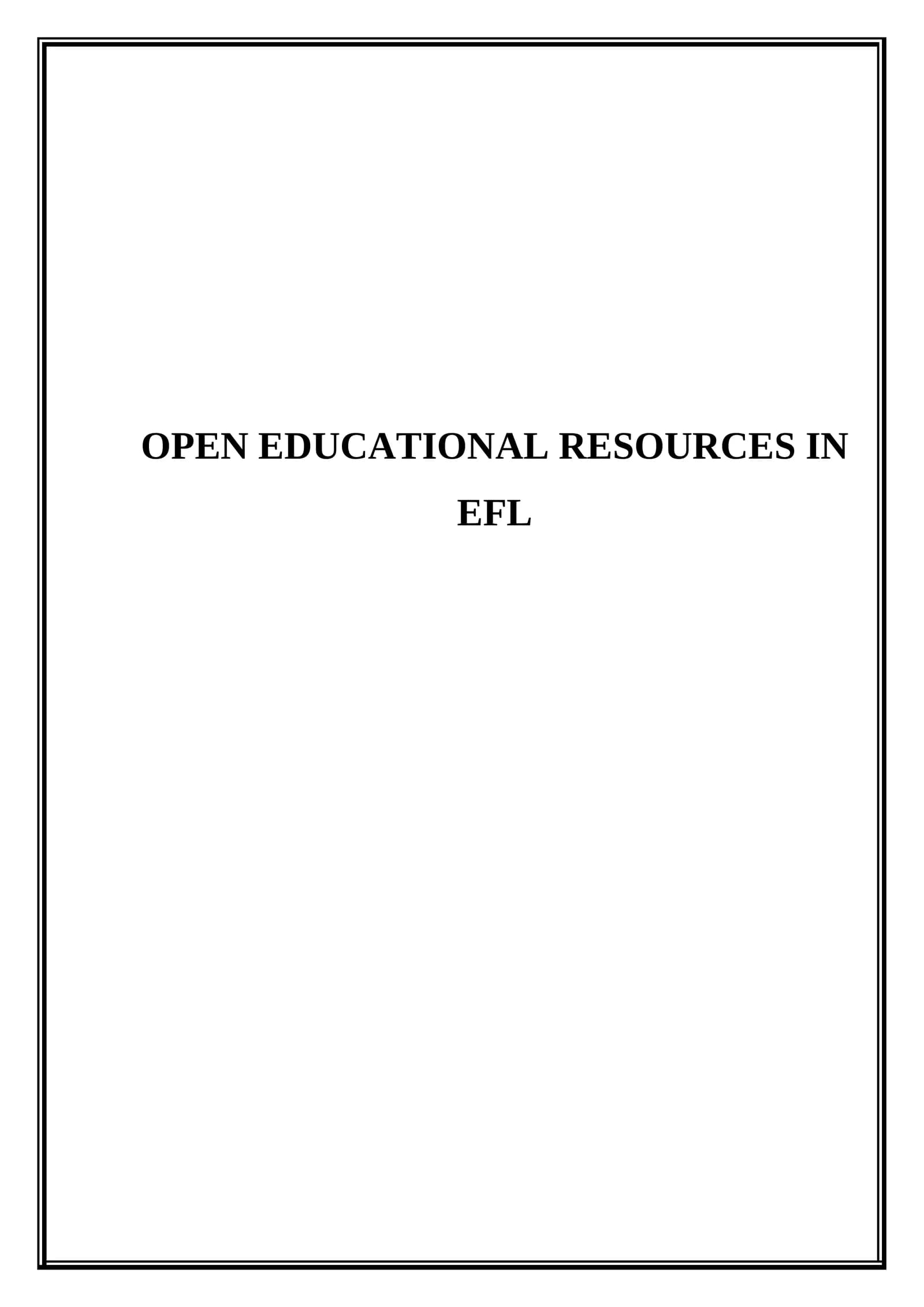 Open Educational Resources in EFL