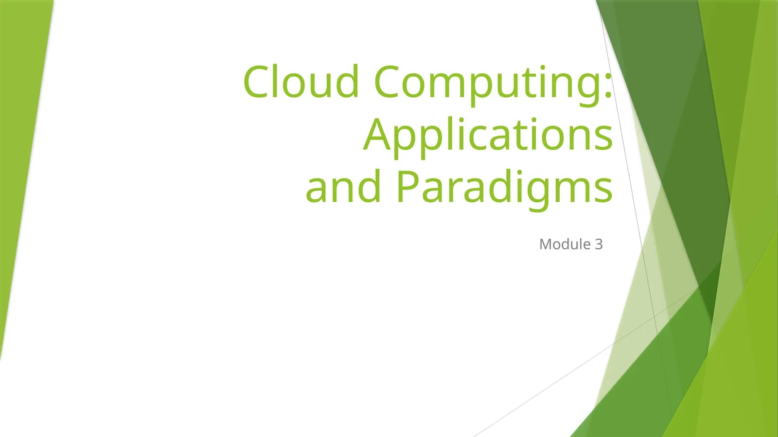 Cloud Computing: Applications and Paradigms