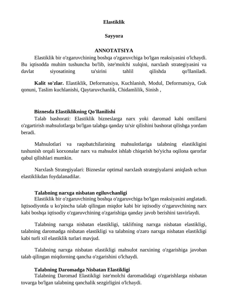 Elastiklik
