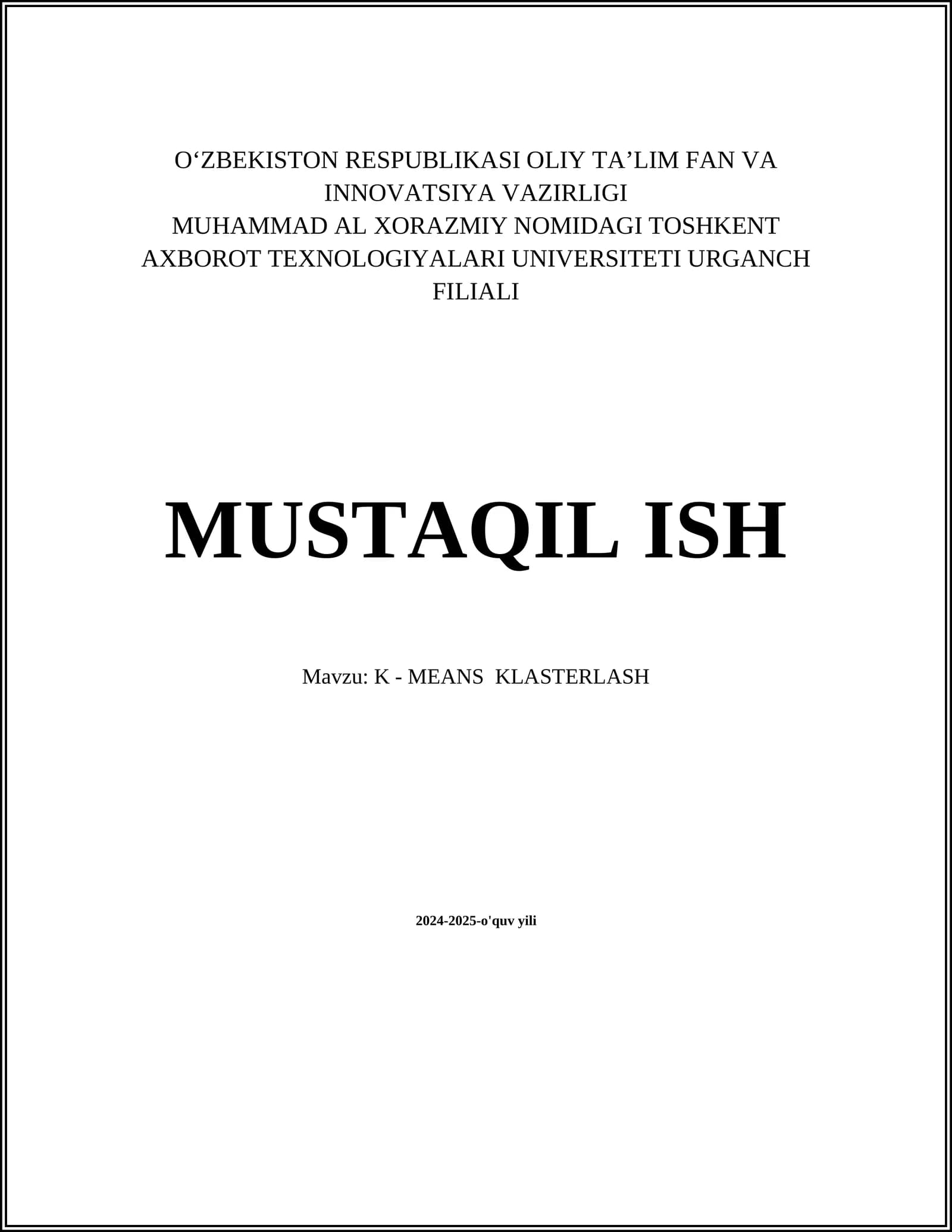 K-moyillash algoritmi