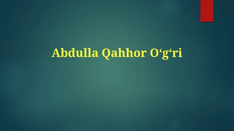 Abdulla Qahhor Oʻgʻri