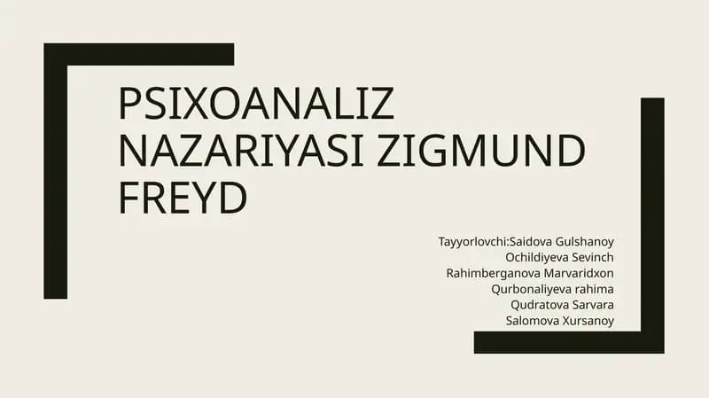Psixanaliz Nazariyasi