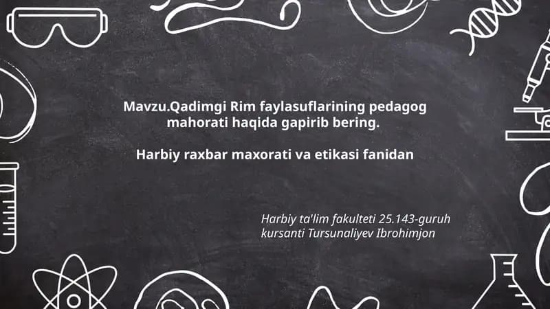 Qadimgi Rim faylasuflarining pedagog mahorati