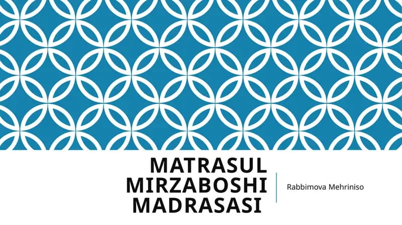 Matrasul Mirzaboshi Madrasasi