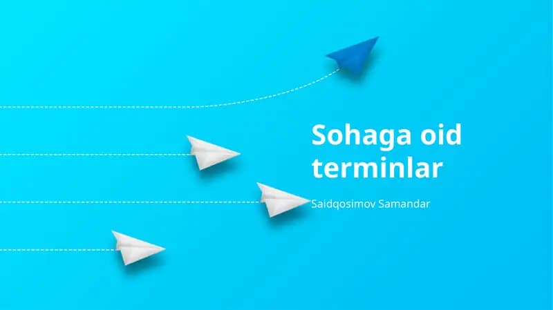Sohaga oid terminlar