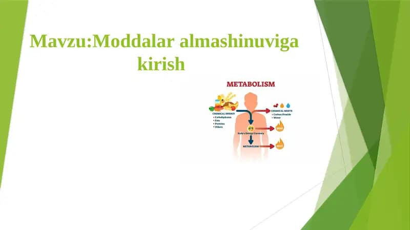 Moddalar almashinuviga      									kirish