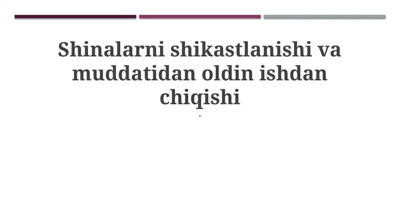 Shikastlanish sabablari va turlari