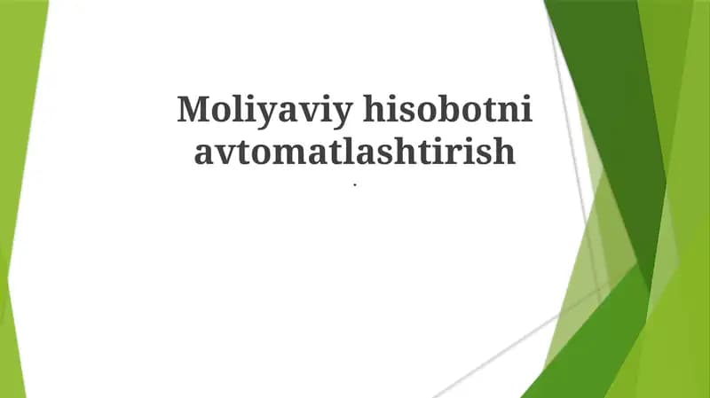 Avtomatlashtirilgan moliyaviy hisobot