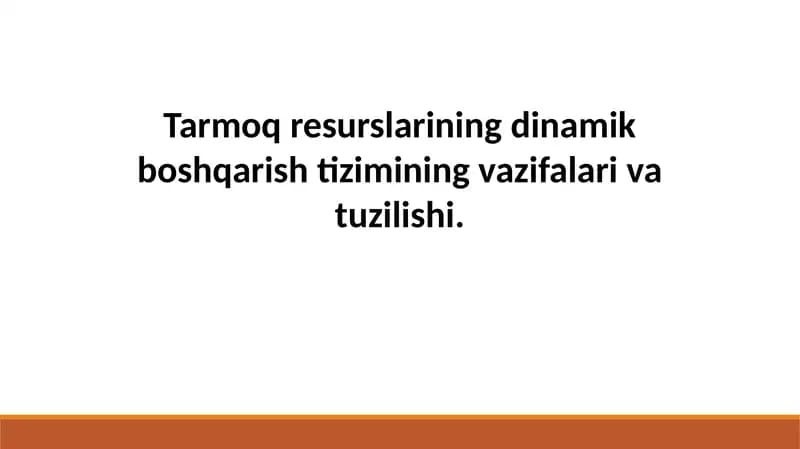 Dinamik boshqaruvning model va algoritmlari
