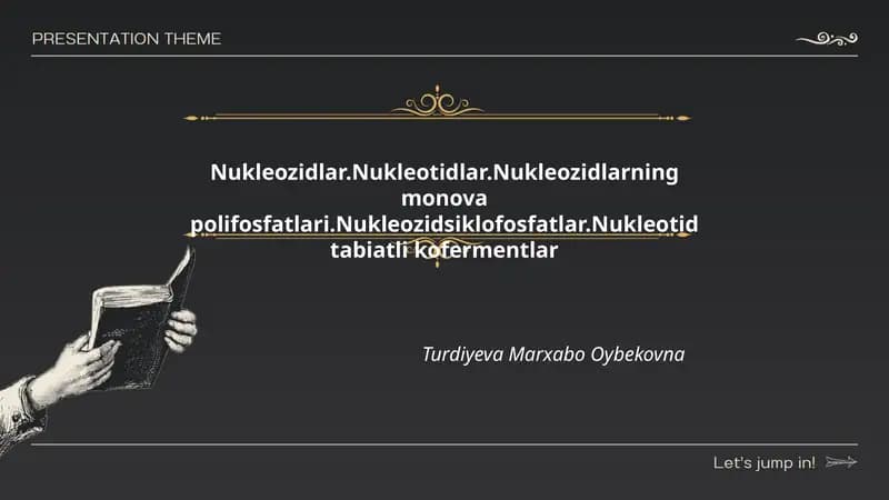Nukleozidlar va ularning kimyoviy struktura asoslari