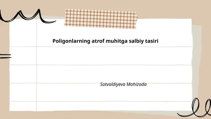 Poligonlarning atrof muhitga salbiy tasiri