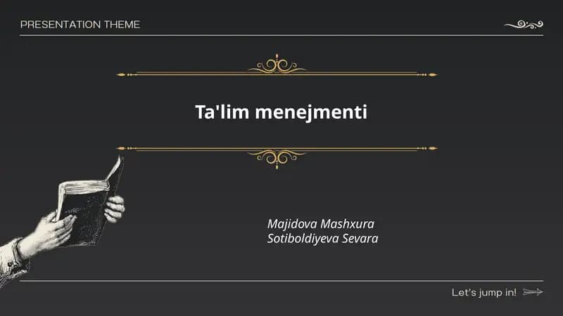 Ta'lim menejmenti nazariyasi va tushunchalari