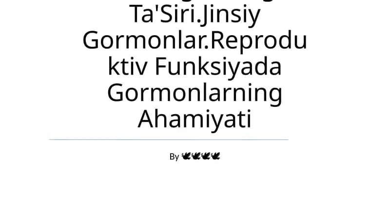 Ichki Sekretsiya Bezlari Fiziologiyasi