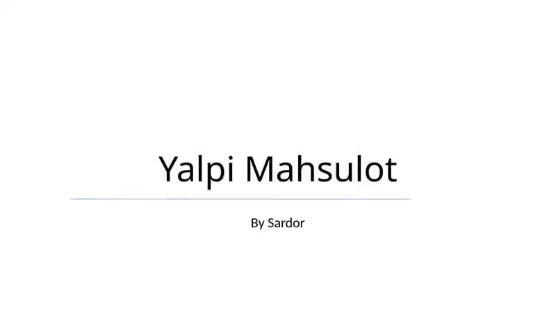 Yalpi Mahsulot