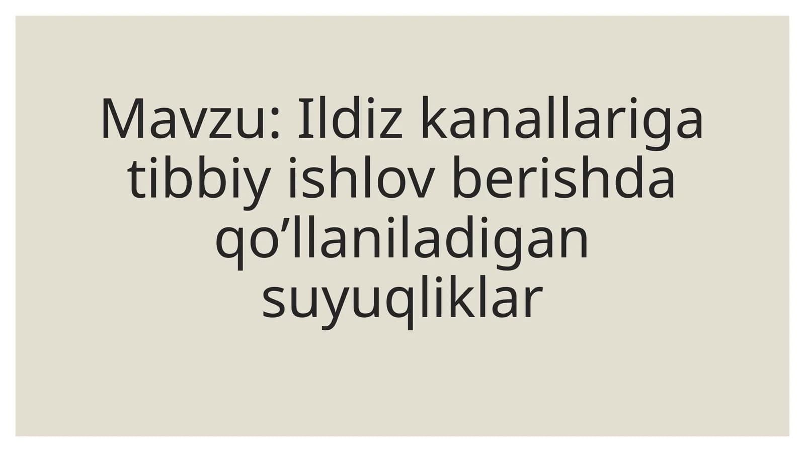 Ildiz kanallari uchun tibbiy ishlov berish.