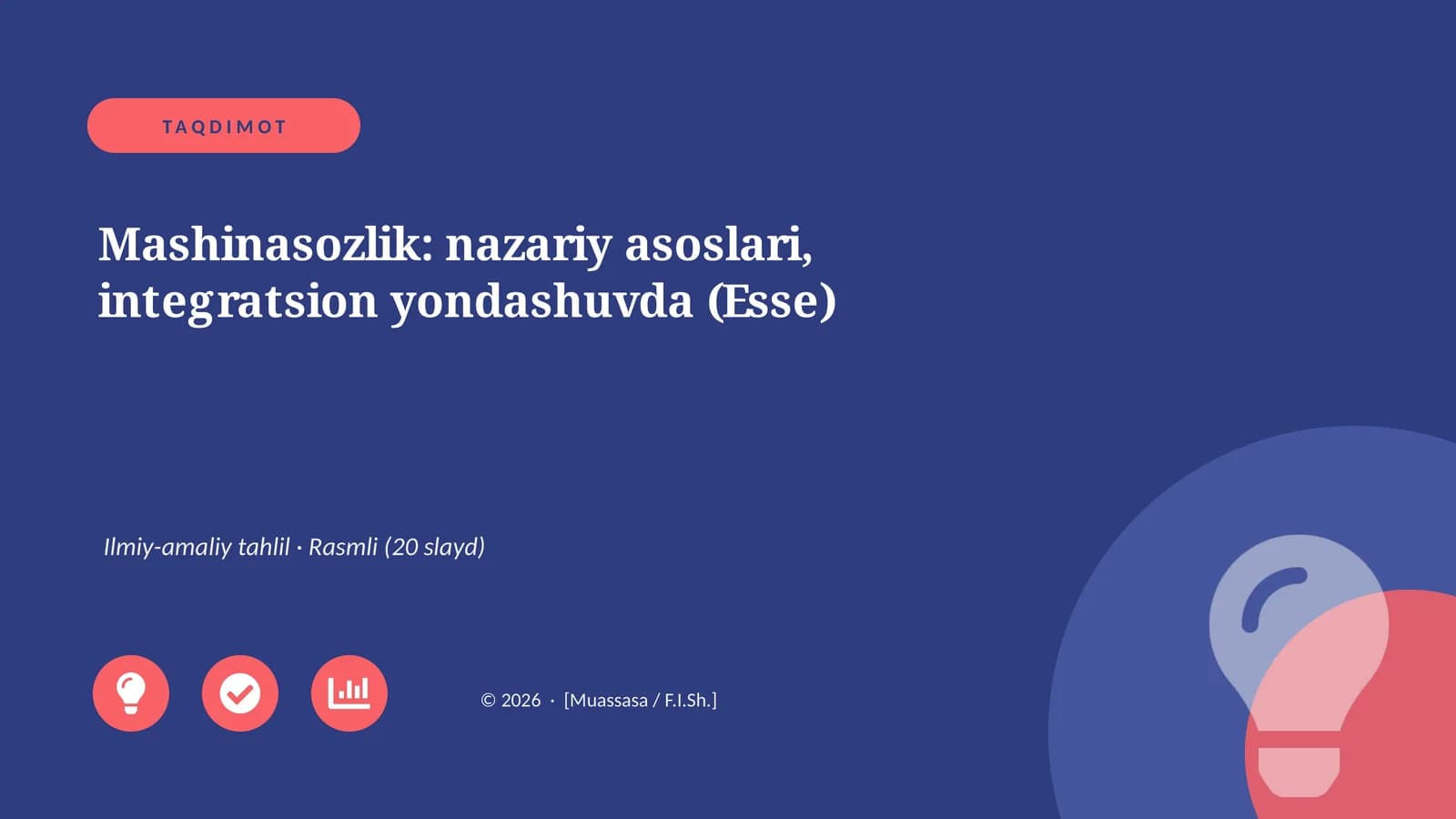 Mashinasozlik: nazariy asoslari, integratsion yondashuvda (Esse)