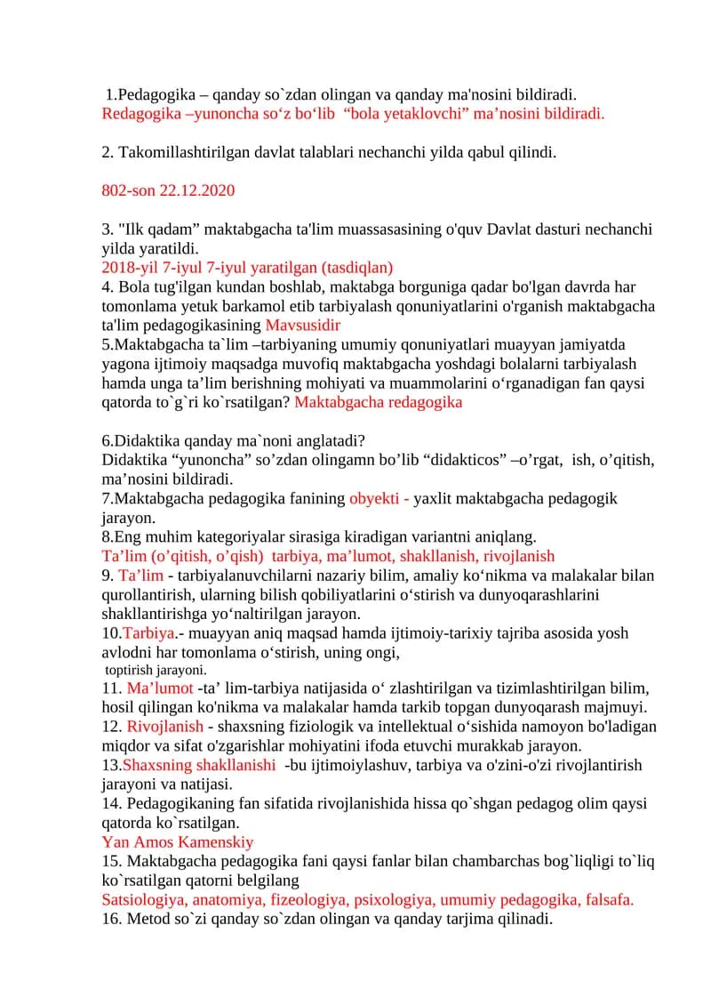 Maktabgacha Pedagogika Fanining Obyekti