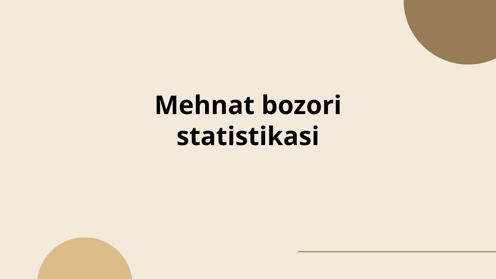 Mehnat bozori statistikasi
