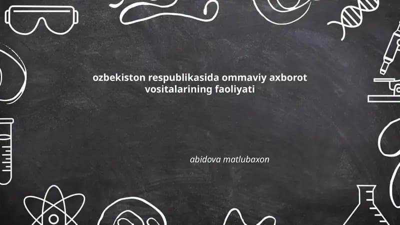 Ommaviy axborot vositalarining faoliyati