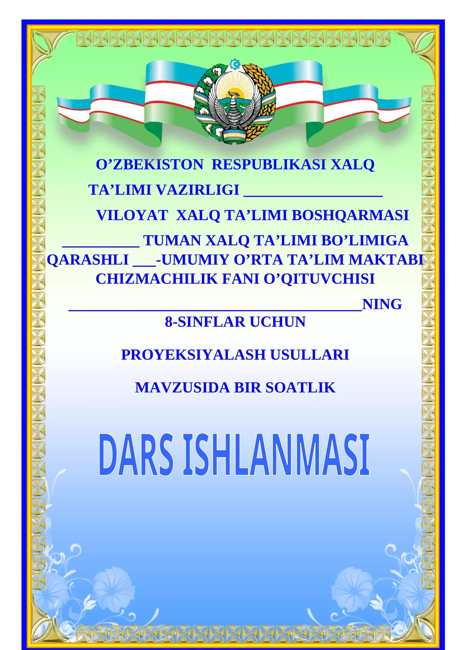 Proyeksiyalash Usullari