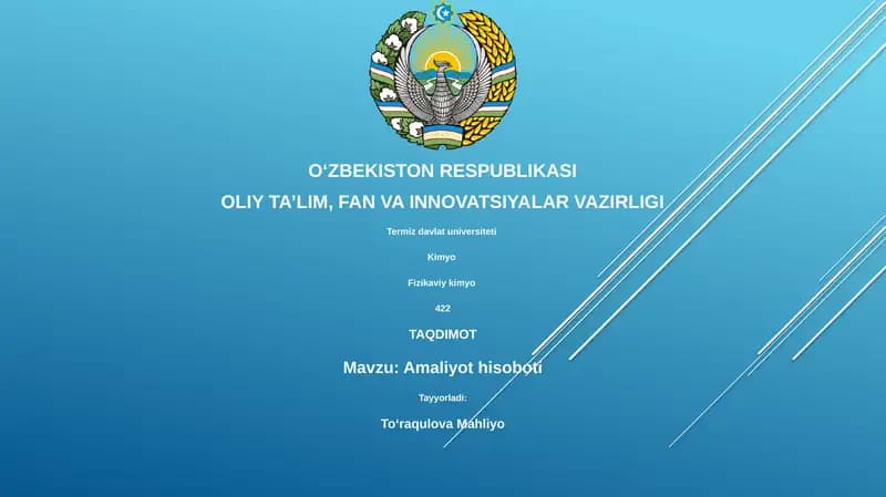 Amaliyot hisoboti