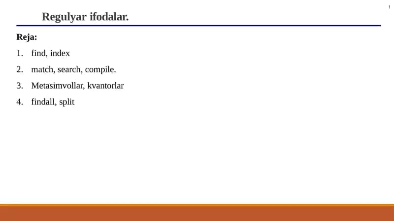 Pythonda regulyar ifodalar