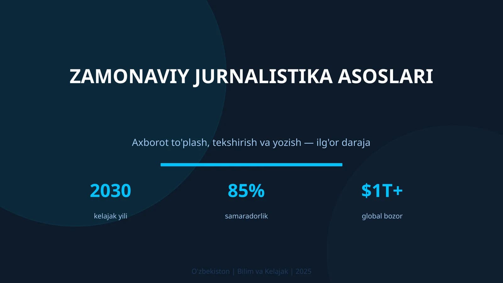 ZAMONAVIY JURNALISTIKA ASOSLARI
