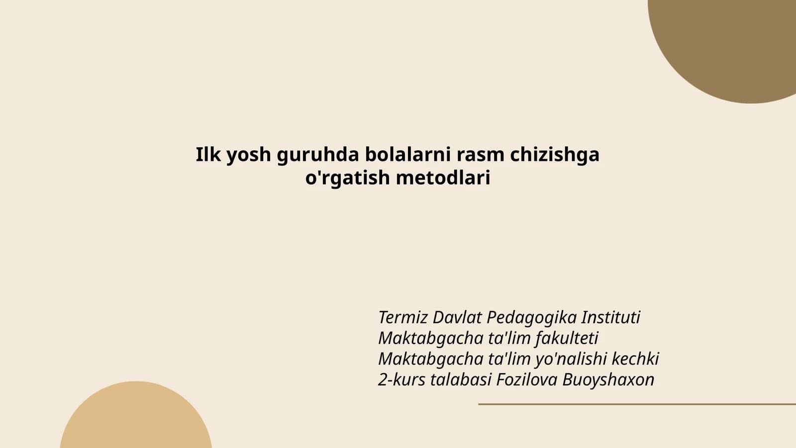 Ilk yosh guruhda bolalarni rasm chizishga o'rgatish metodlari