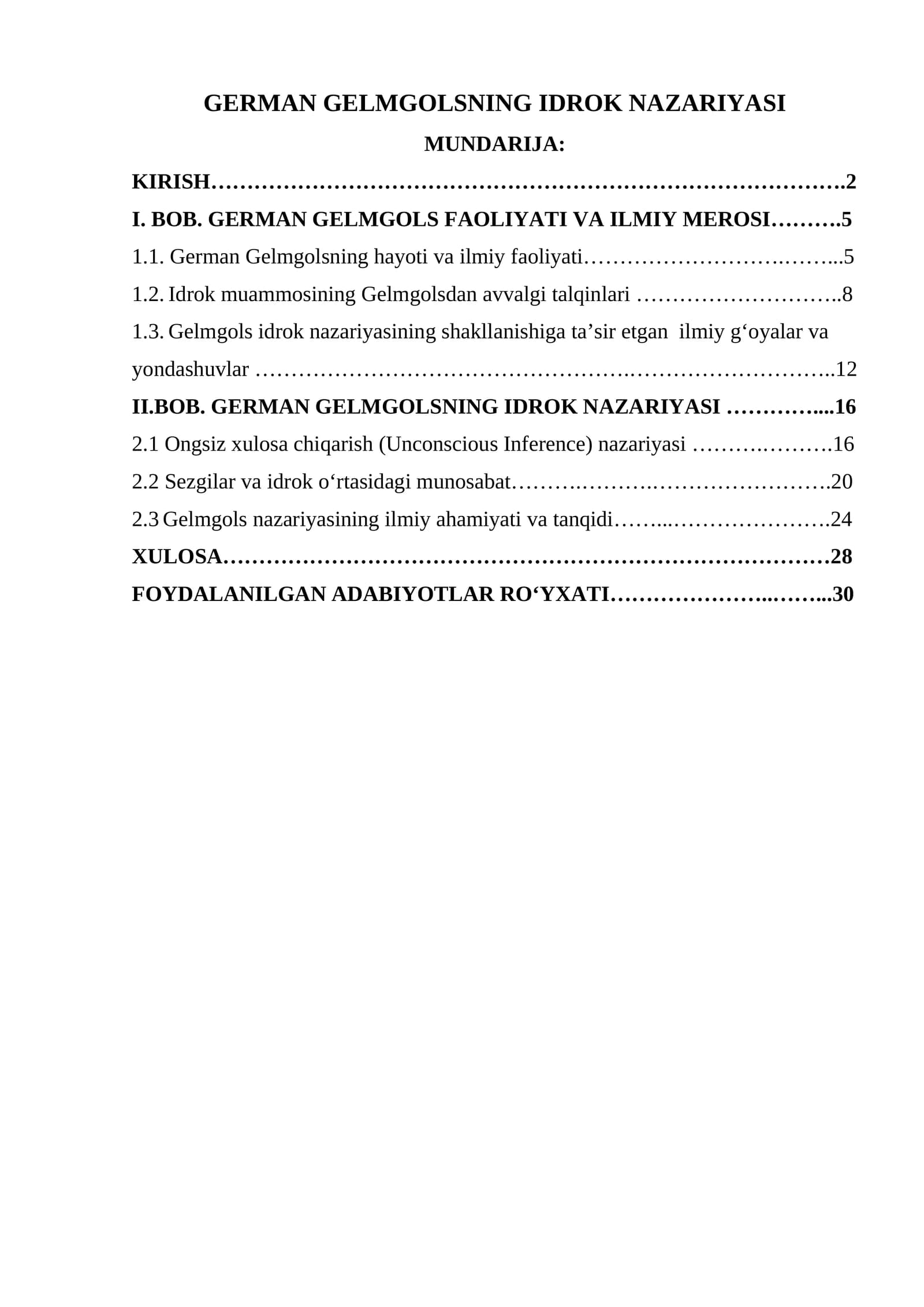 GERMAN GELMGOLSNING IDROK NAZARIYASI