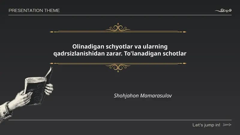 Olinadigan schyotlar va ularning qadrsizlanishidan zarar. To'lanadigan schotlar