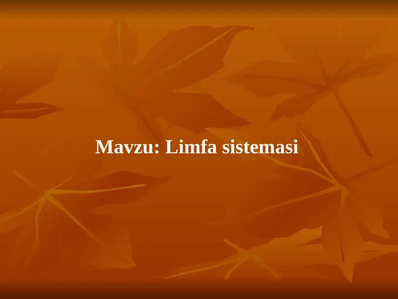 Limfa sistemasi. Slayd
