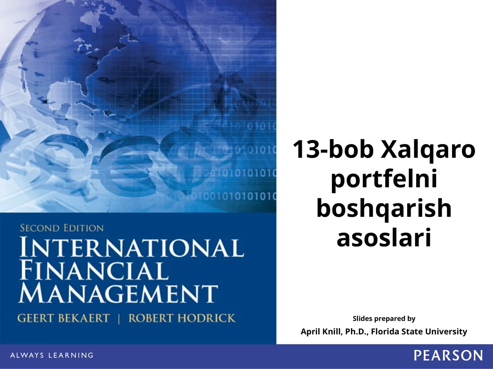 13-bob Xalqaro portfelni boshqarish asoslari