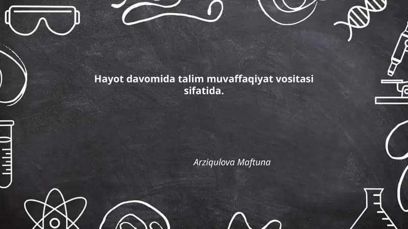 Umr bo'yi ta'lim: shaxsiy va professional muvaffaqiyat garovi