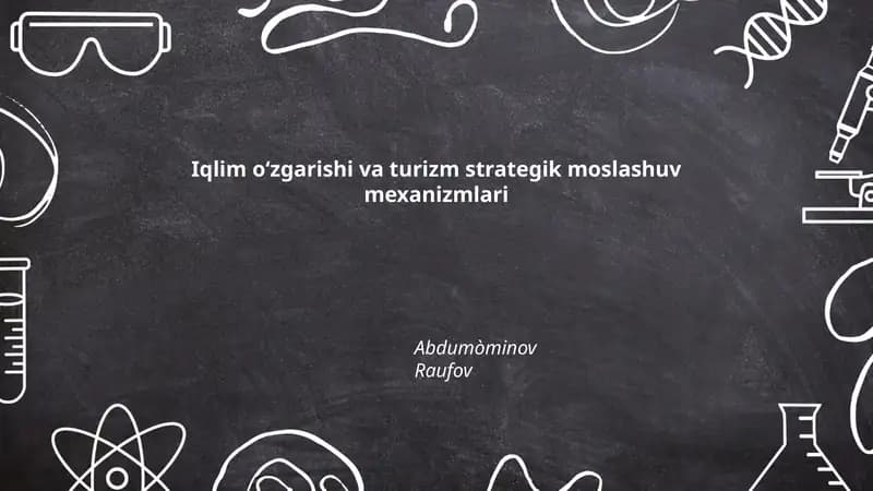 Iqlim oʻzgarishi va turizm strategik moslashuv mexanizmlari