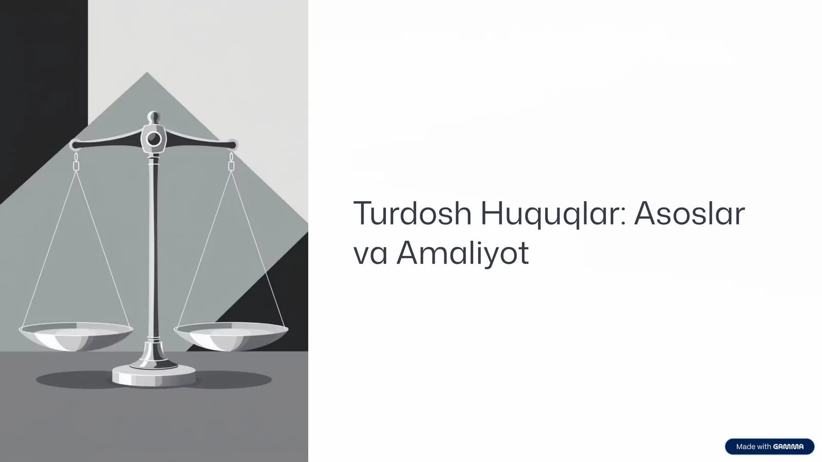 Turdosh Huquqlar Asoslar va Amaliyot