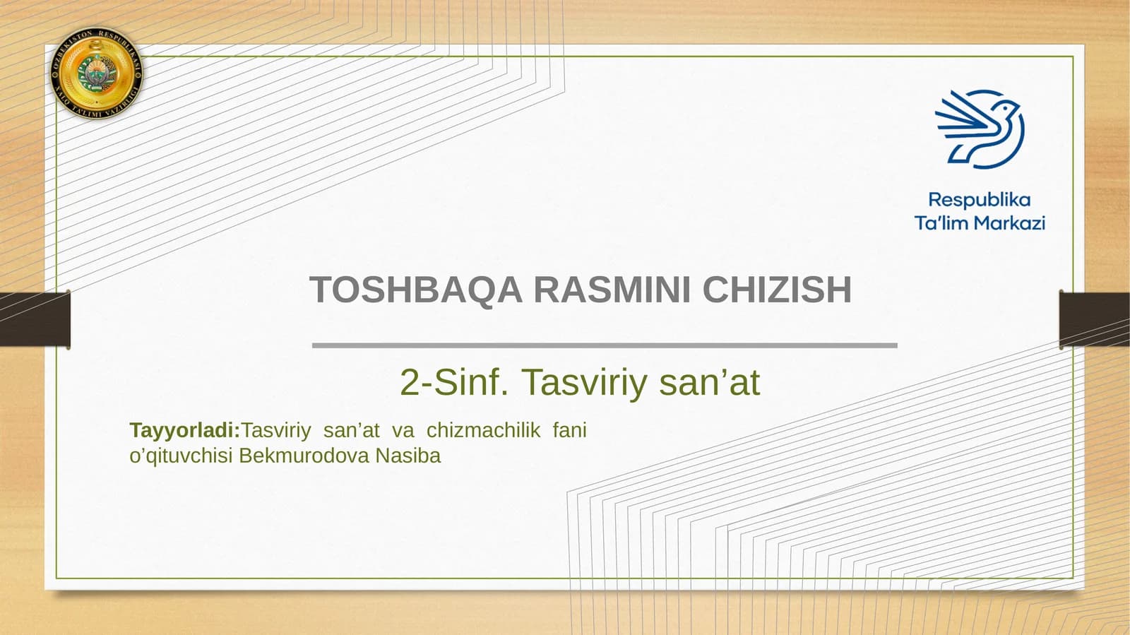 2-sinf Tasviriy san'at Toshbaqa rasmini chizish dars ishlanma